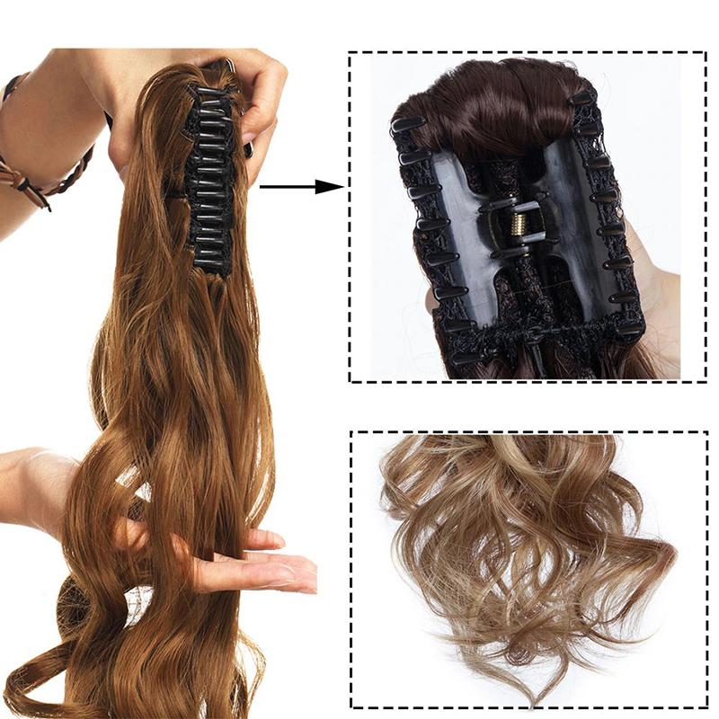 Women's Ponytail Extension Long Wavy Clip-In 18 Inch High-Temperature Fiber 3