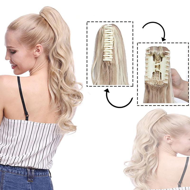 Women's Ponytail Extension Long Wavy Clip-In 18 Inch High-Temperature Fiber 4