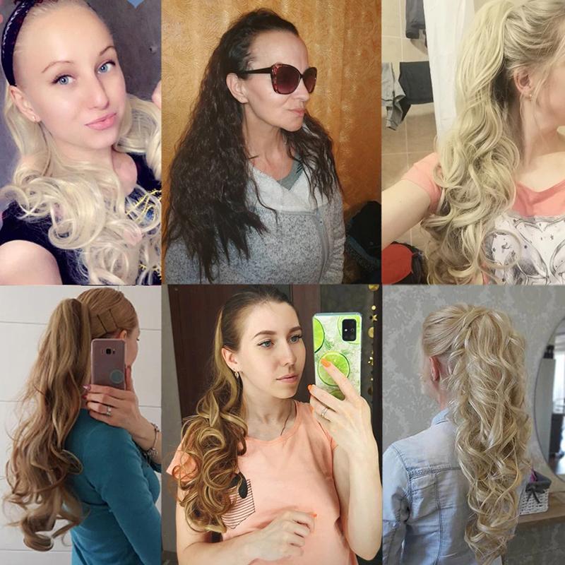 Women's Ponytail Extensions Brown High-Temperature Fiber Clip-In 3