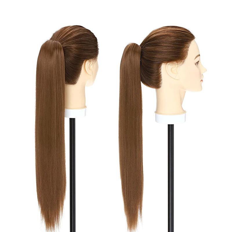 Women's Ponytail Extensions Brown High-Temperature Fiber Clip-In 5