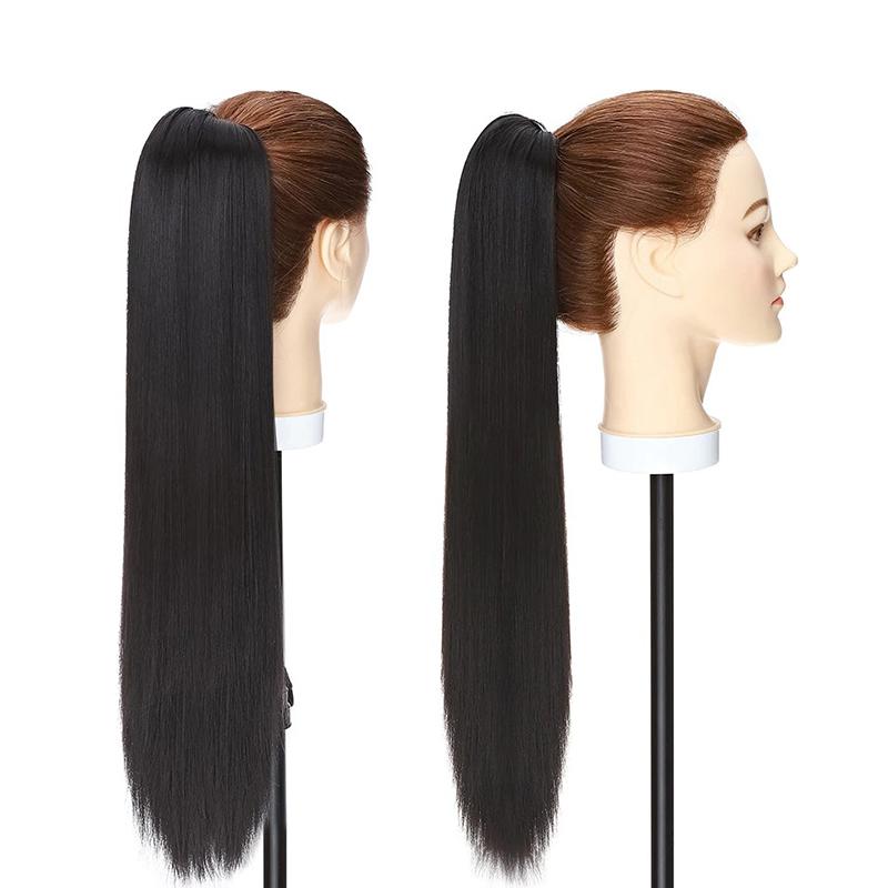 Women's Ponytail Extensions Brown High-Temperature Fiber Clip-In 8