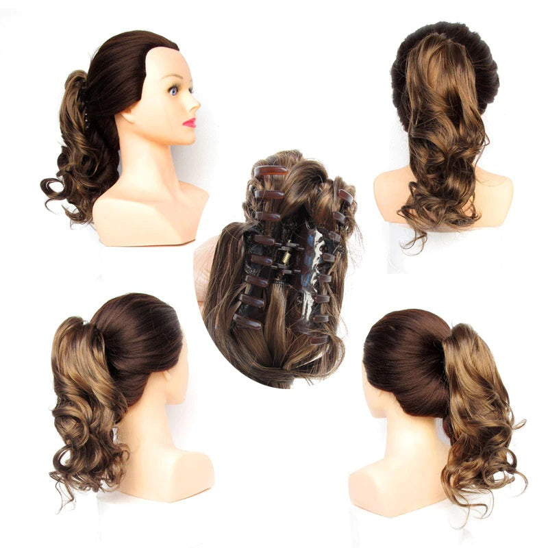 Women's Ponytail Extensions Short Curly High-Temperature Fiber 4