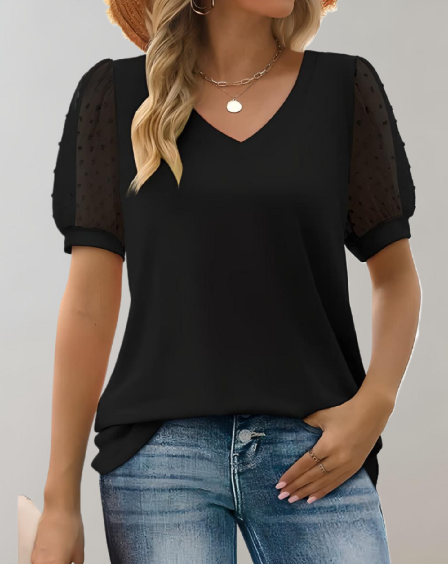 Women's Puff Sleeve Top – Soft Cotton Blend Blouse, Casual Going Out Top for Every Occasion 4