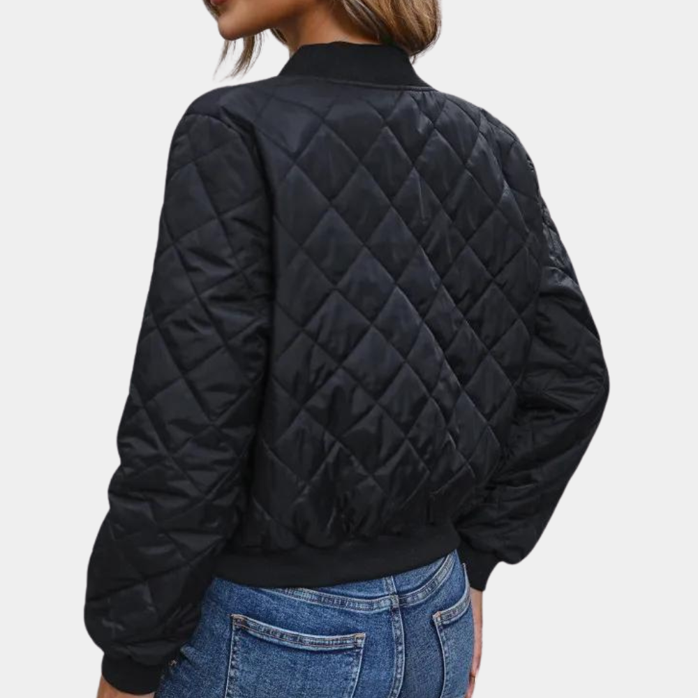 Women's Quilted Jacket Black Polyester - 3