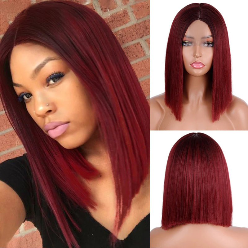 Women's Short Bob Wig Silver Gray High-Temperature Fiber 26