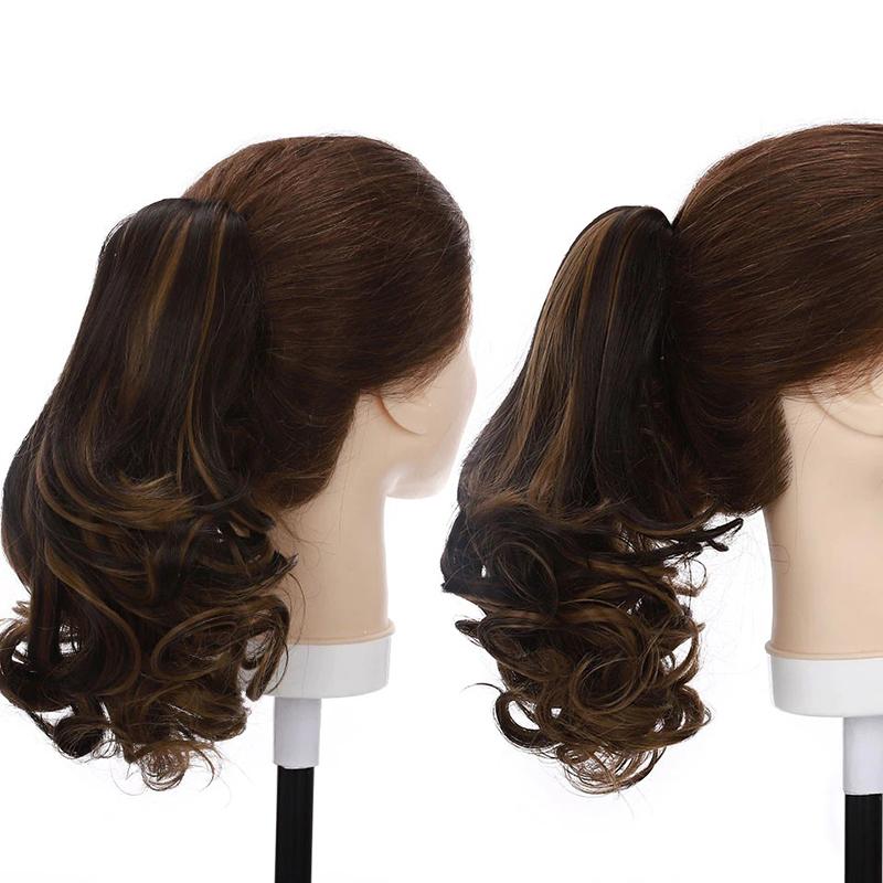 Women's Short Wavy Ponytail Hair Extensions Clip-In High-Temperature Fiber 11