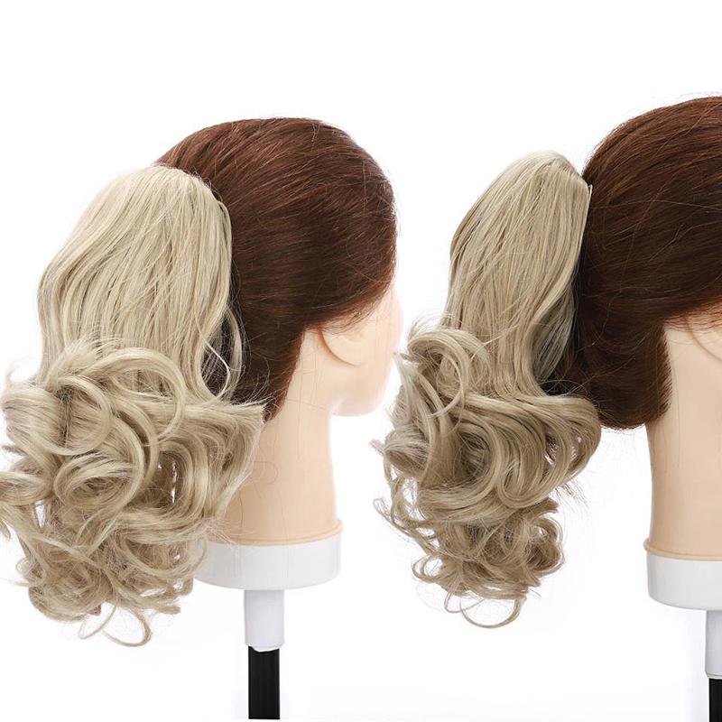Women's Short Wavy Ponytail Hair Extensions Clip-In High-Temperature Fiber 12