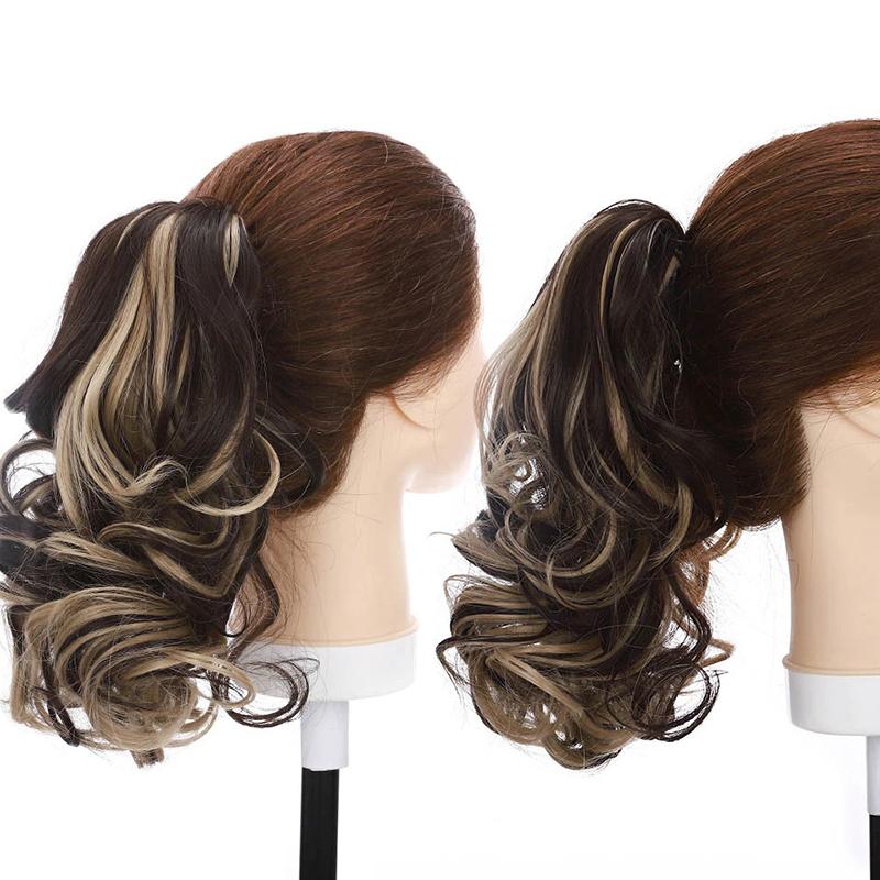 Women's Short Wavy Ponytail Hair Extensions Clip-In High-Temperature Fiber 13