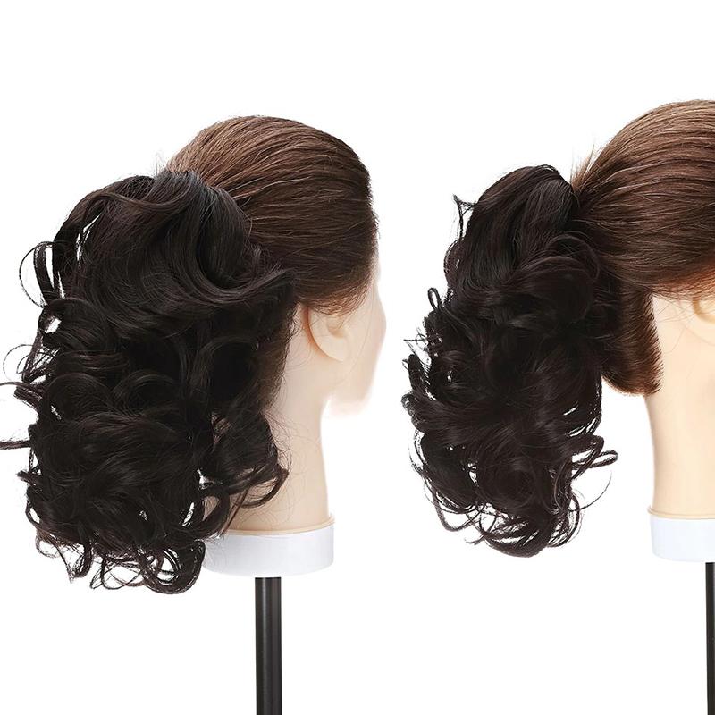 Women's Short Wavy Ponytail Hair Extensions Clip-In High-Temperature Fiber 3