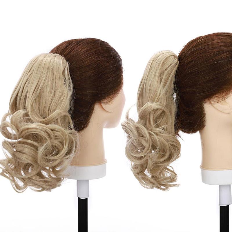 Women's Short Wavy Ponytail Hair Extensions Clip-In High-Temperature Fiber 8