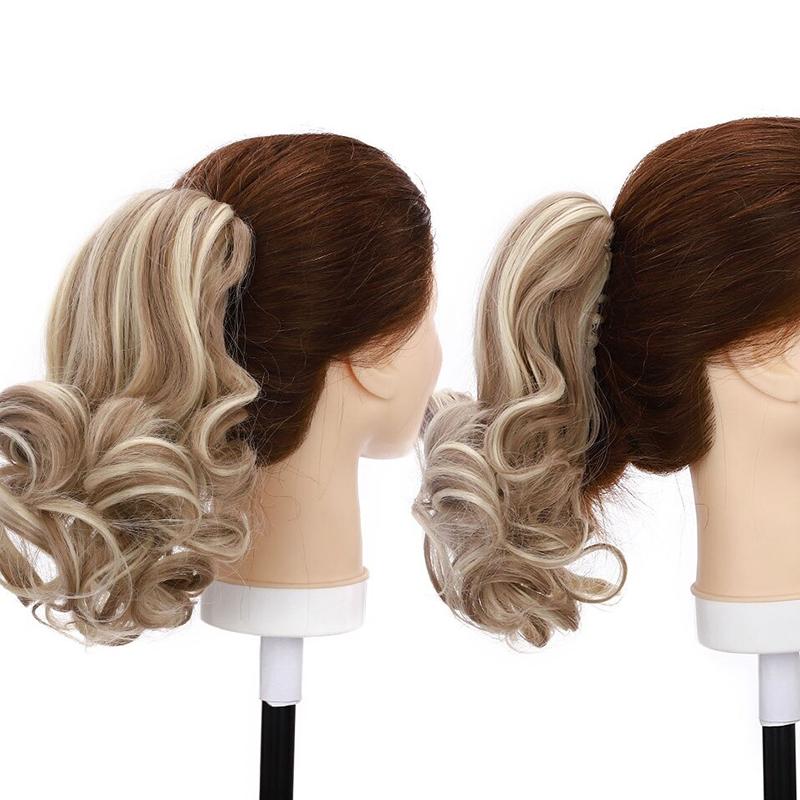 Women's Short Wavy Ponytail Hair Extensions Clip-In High-Temperature Fiber 9