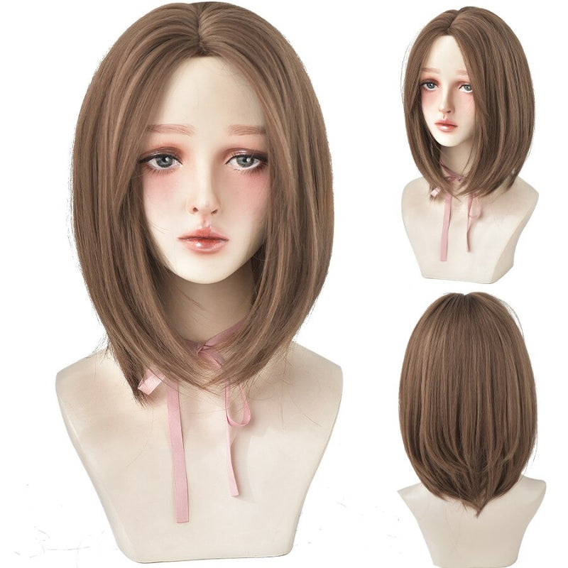 Women's Short Wig Black Heat Resistant Synthetic Hair with Bangs 30