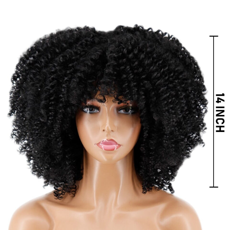 Women's Short Wig Blonde Kinky Curly High-Temperature Fiber 12
