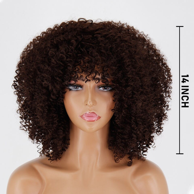 Women's Short Wig Blonde Kinky Curly High-Temperature Fiber 13