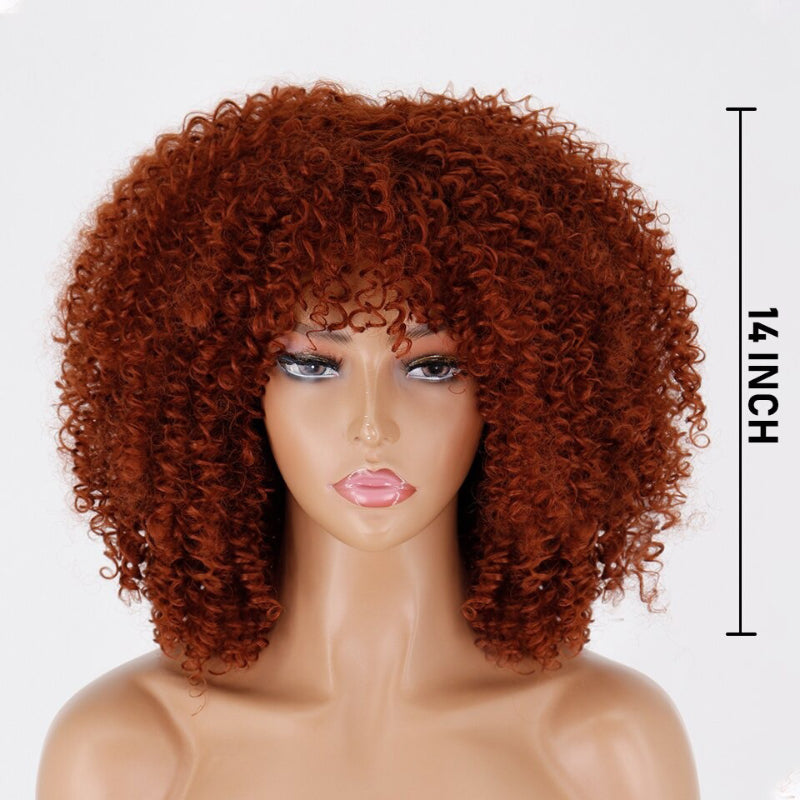 Women's Short Wig Blonde Kinky Curly High-Temperature Fiber 15