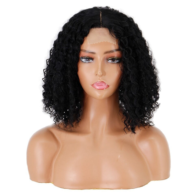 Women's Short Wig Blonde Kinky Curly High-Temperature Fiber 18