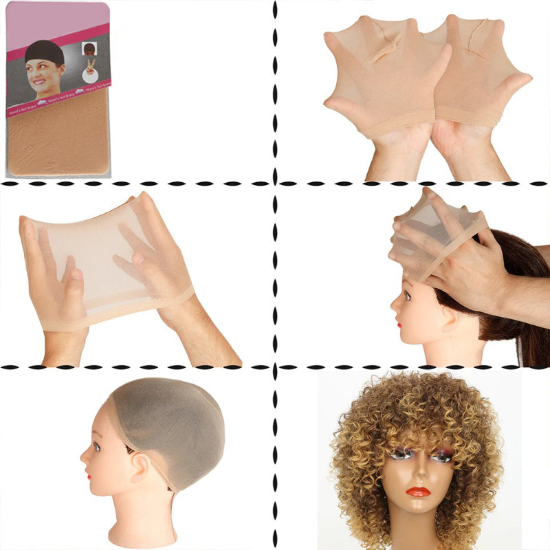 Women's Short Wig Blonde Kinky Curly High-Temperature Fiber 4