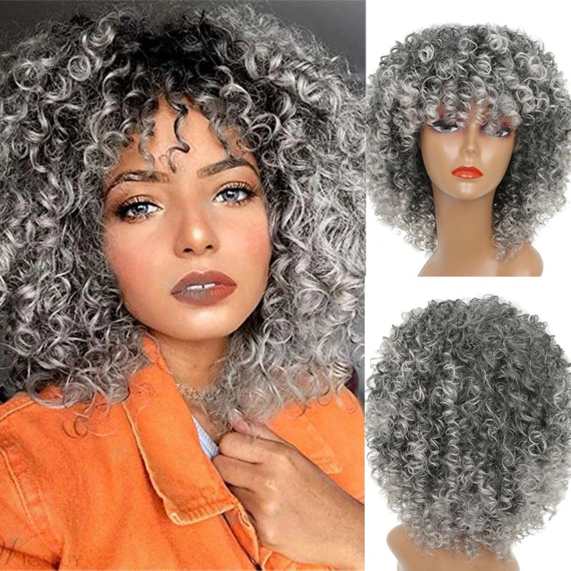 Women's Short Wig Blonde Kinky Curly High-Temperature Fiber 8