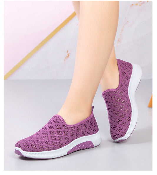 Women's Slip-On Shoes, Breathable Knit Upper, Lightweight Rubber Sole – Casual Comfort for Everyday Wear 1