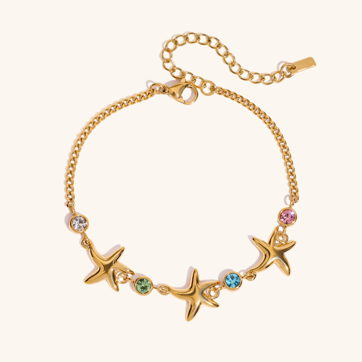 Women's Starfish Bracelet Gold Stainless Steel 0