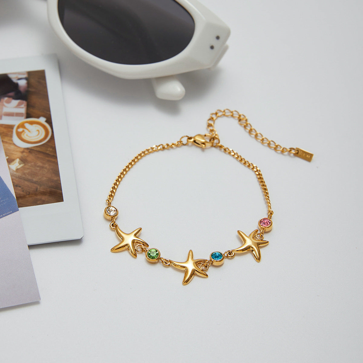 Women's Starfish Bracelet Gold Stainless Steel 4