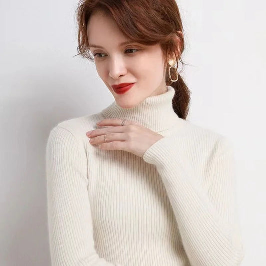 Women's Turtleneck Knitted Pullover Sweater Winter Tops 0
