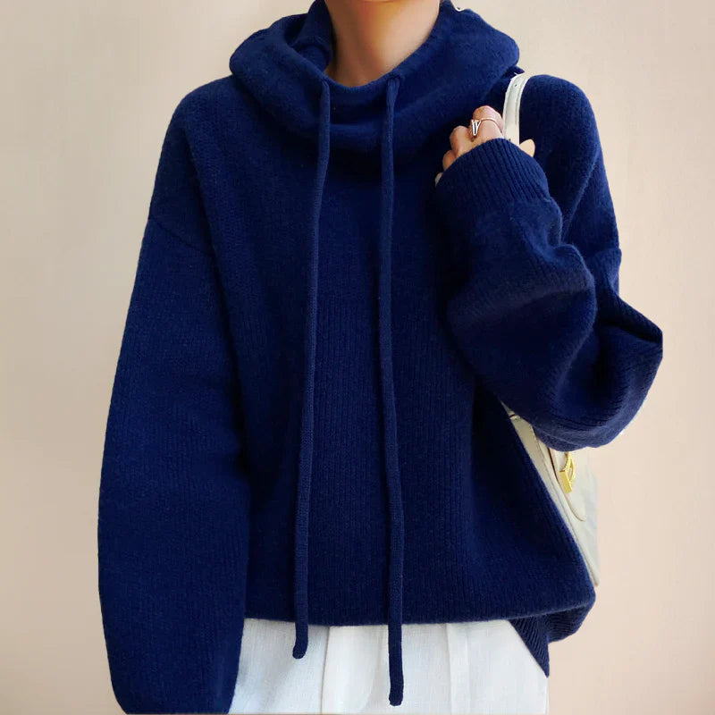 Womens Oversized Turtleneck Sweater - Cozy Wool Blend with Dropped Shoulders 4