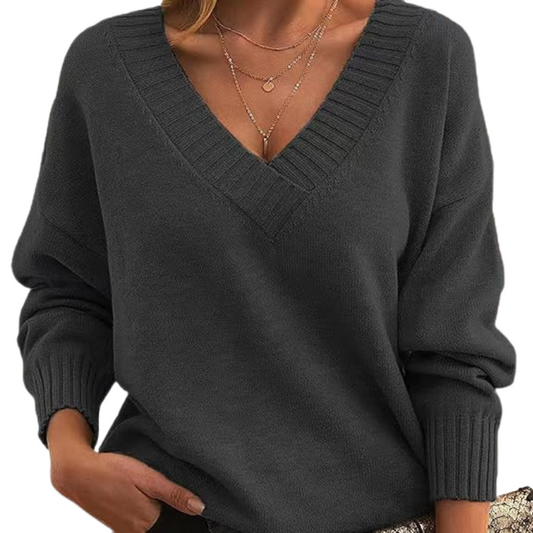 Women's V-Neck Sweater in Soft Knit for Elegant Everyday Wear – Cozy and Versatile 2