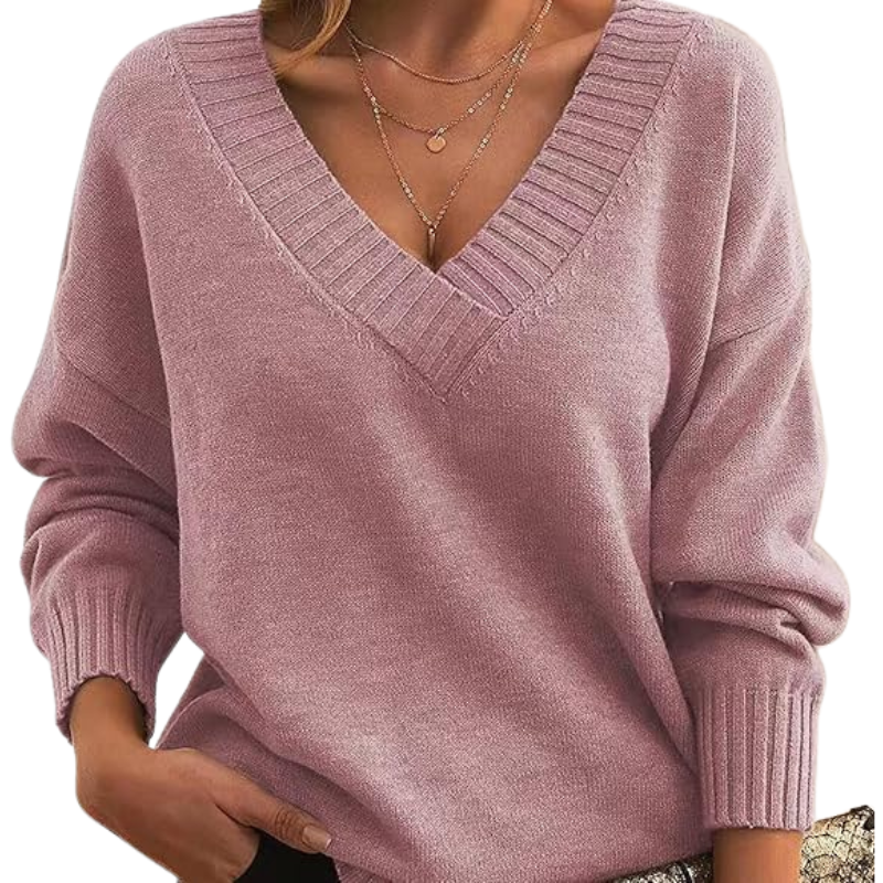 Women's V-Neck Sweater in Soft Knit for Elegant Everyday Wear – Cozy and Versatile 4