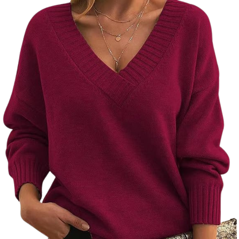 Women's V-Neck Sweater in Soft Knit for Elegant Everyday Wear – Cozy and Versatile 6