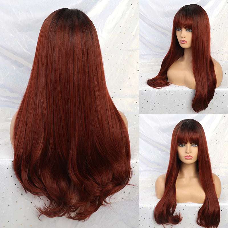 Women's Wavy Wig Bluish Gray High-Temperature Fiber 16