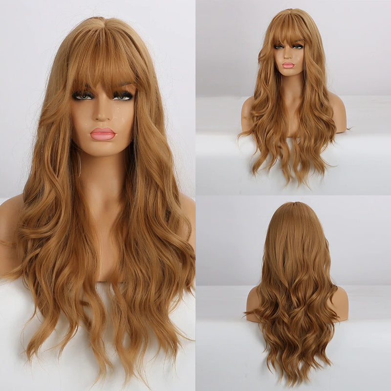 Women's Wavy Wig Bluish Gray High-Temperature Fiber 17