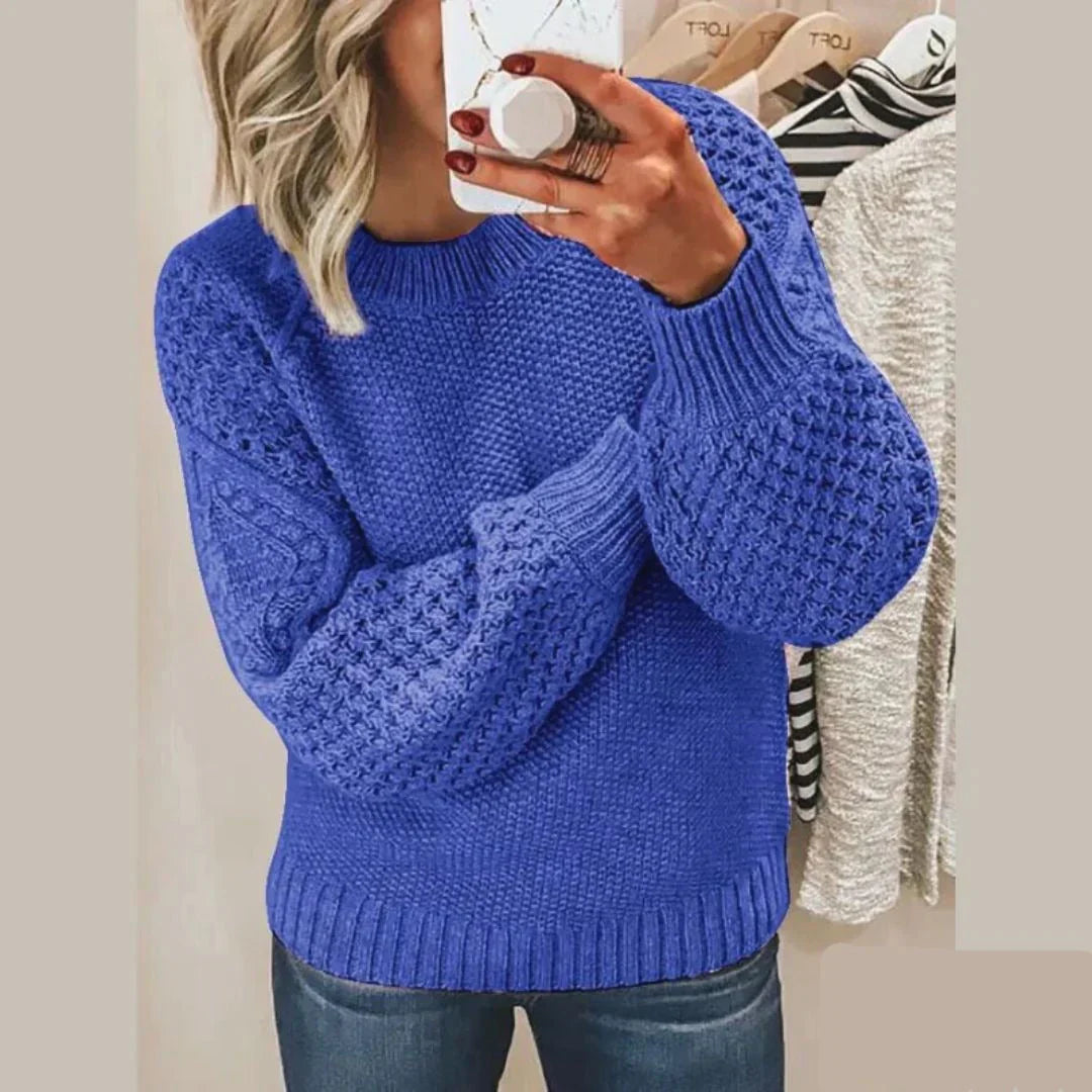 Womens Classic Round-Neck Long-Sleeve Sweater – Warm Acrylic Knit for Fall/Winter 4