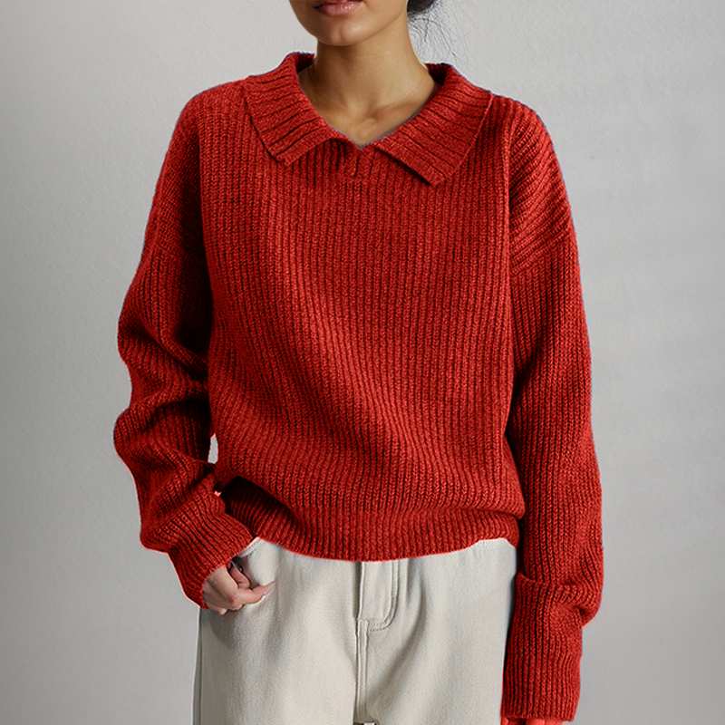 Womens Oversized Knitted Sweater in Blue – Cozy Acrylic Blend for Casual Wear 4