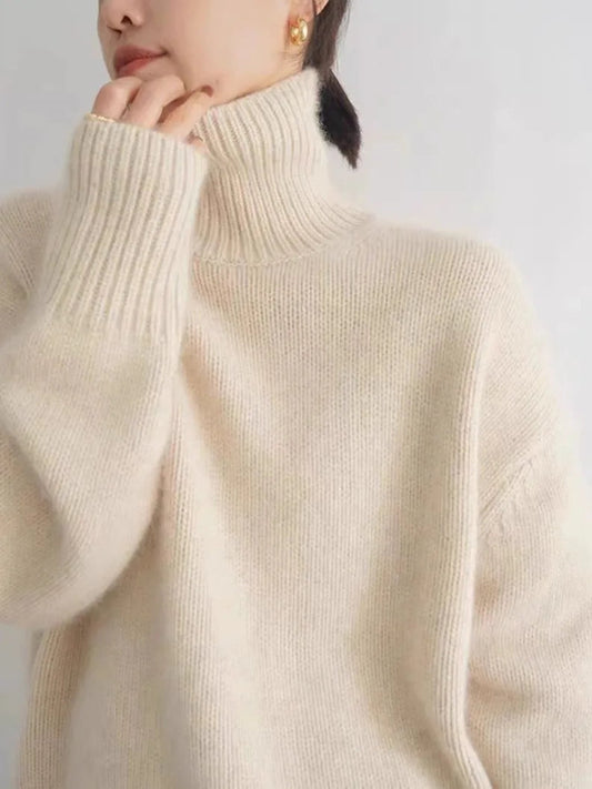 Womens Loose Knit High Neck Sweater for Cozy Comfort 2