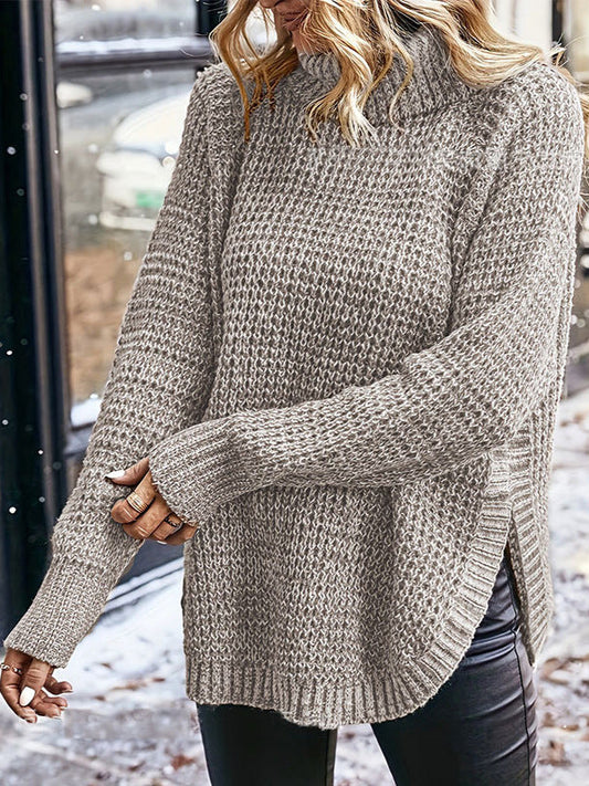 Womens Cozy Turtleneck Sweater with Raglan Sleeves 2