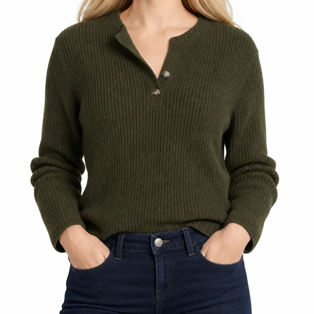 Women's Ribbed Knit Pullover Top – product view 8 | Hensley London