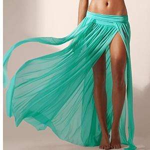Variant image for Women's Beach Cover Up Skirt Green Polyester Boho Style-4
