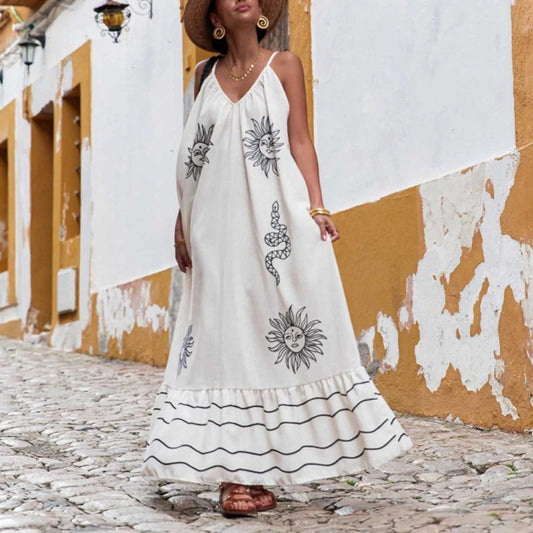 Women's Floral Maxi Dress Size S M L Polyester Cotton-2