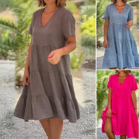 Women's Midi Dress Camel Lightweight Breathable 5