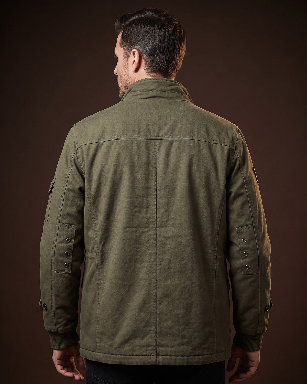 Men's Cotton Hooded Utility Jacket – additional product view | Hensley London