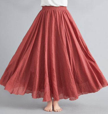 Women's Maxi Skirt White Size M Cotton Blend-6