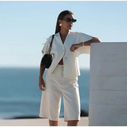 Women's Blouse White Size M Lightweight Cotton-2