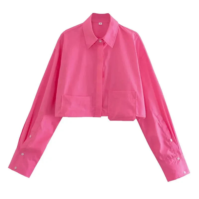 Variant image for Women's Blouse White Size M Cotton Long Sleeve Tops-10