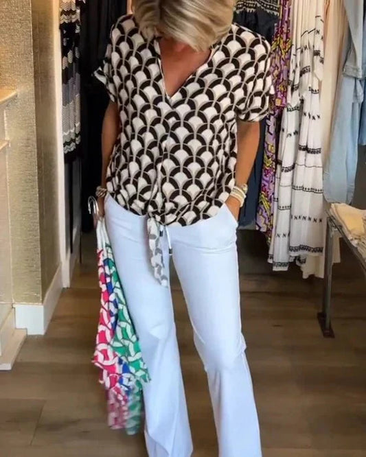 Women's Blouse Multicolor Size M Lightweight Polyester-2