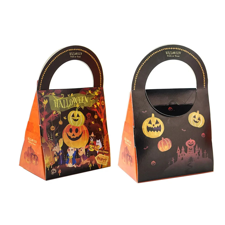 Halloween Candy Bag Handheld Paper Gift Wrapping Box Spooky Design 3