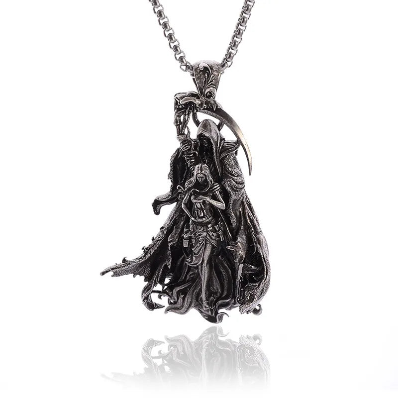 Unisex Retro Cartoon Character Necklace Silver Alloy 10