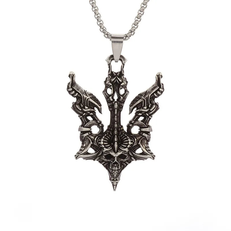 Unisex Retro Cartoon Character Necklace Silver Alloy 9