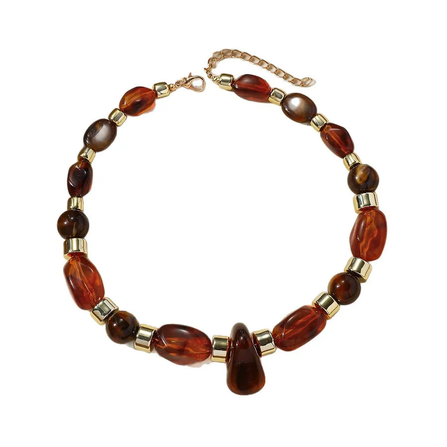 Unisex Beaded Necklace Multicolor Acrylic Geometric Design 5