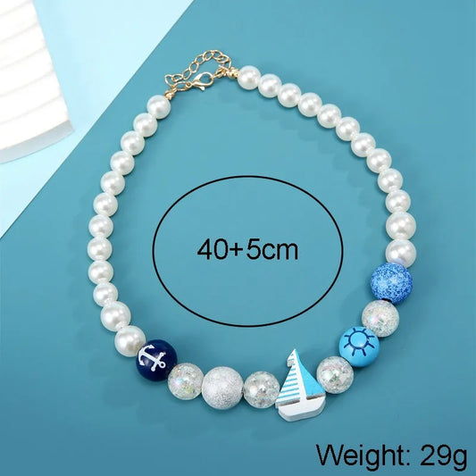 Women's Pendant Necklace White Imitation Pearl Geometric Design 2